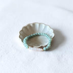 The Drew Bracelet — 6mm Green Jade, natural freshwater long pearl, and gold filled beads stretch bracelet by Poppies & Jules⠋