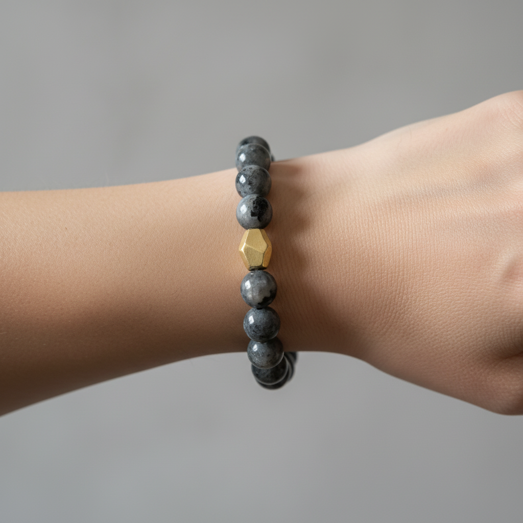 wrist image of The Greyson Bracelet with oversized 10mm beads