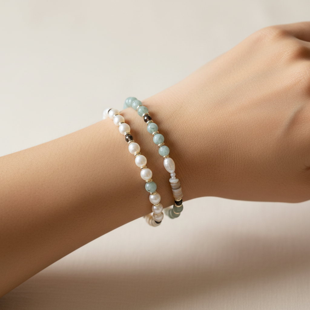 Stacked Bracelets on Wrist